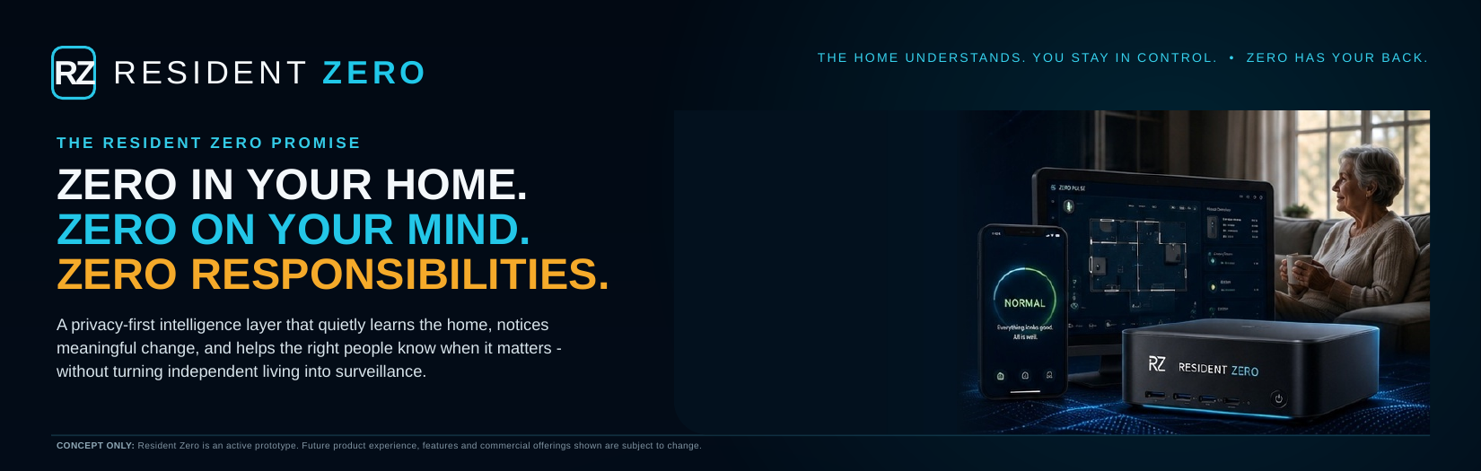 Resident ZERO product concept and home experience